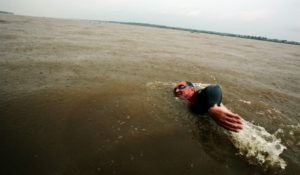 swimming in a canal